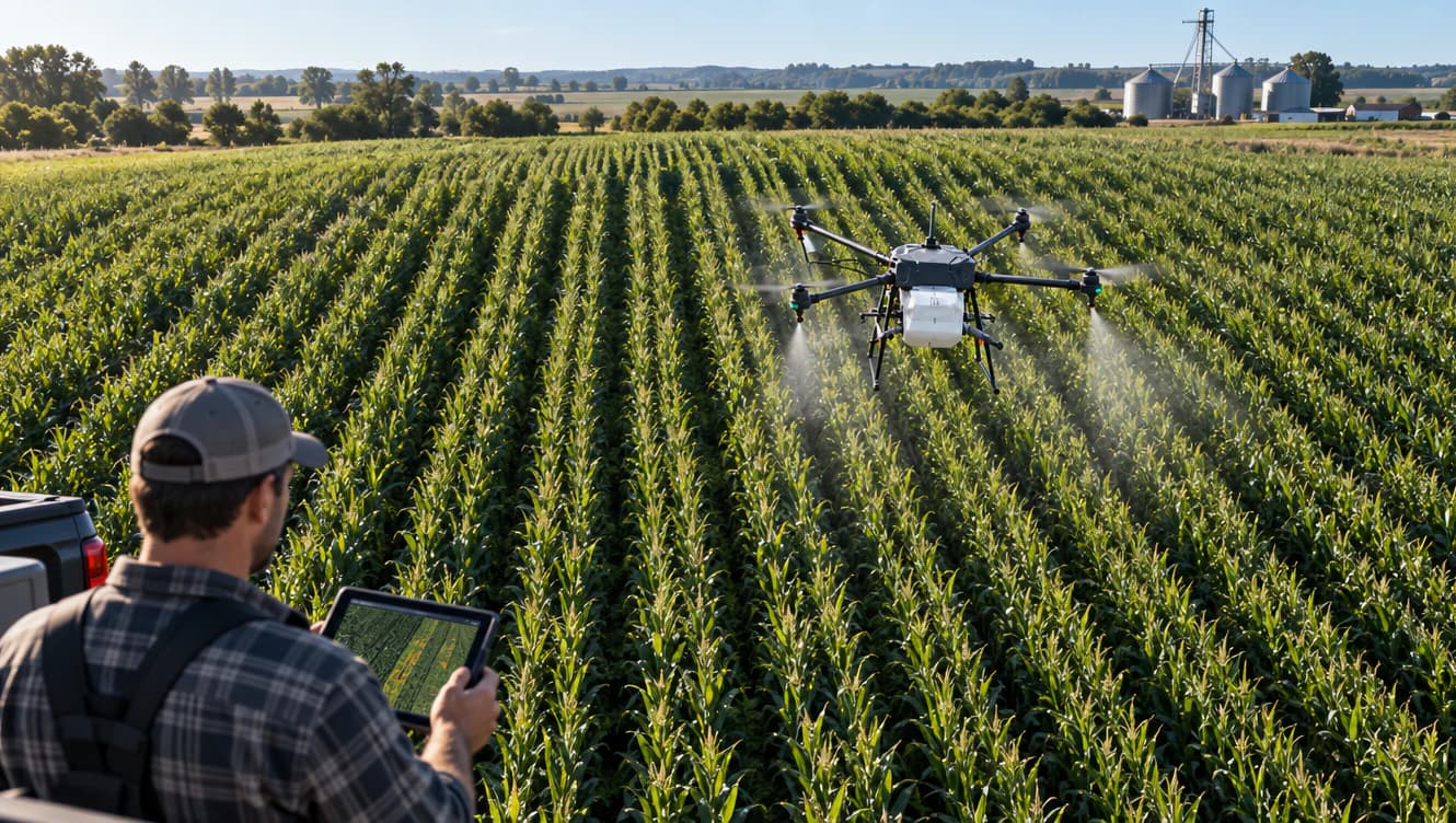 Drone-based crop detection and targeted treatment.